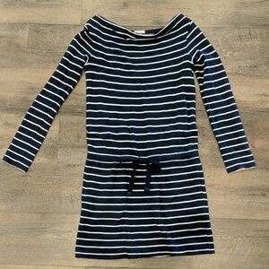 GAP Women's Navy Blue Terry Striped Boatneck Dress Size XS